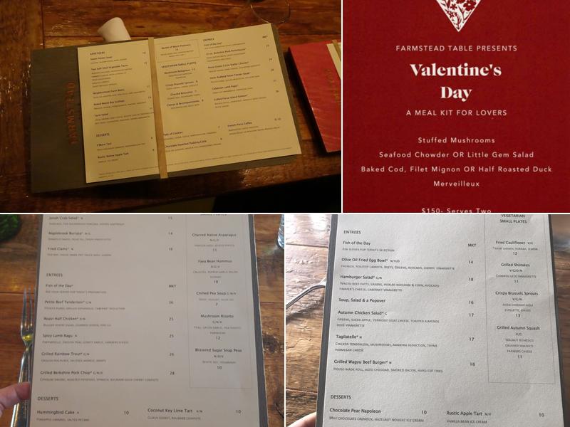 Farmstead Table Menu