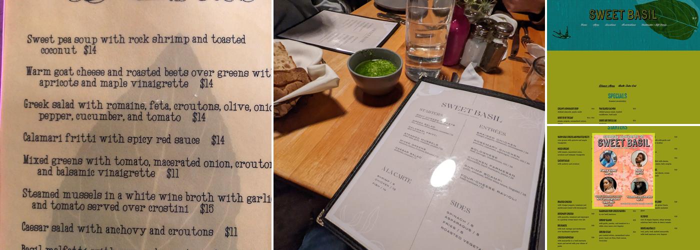 Sweet Basil Menu