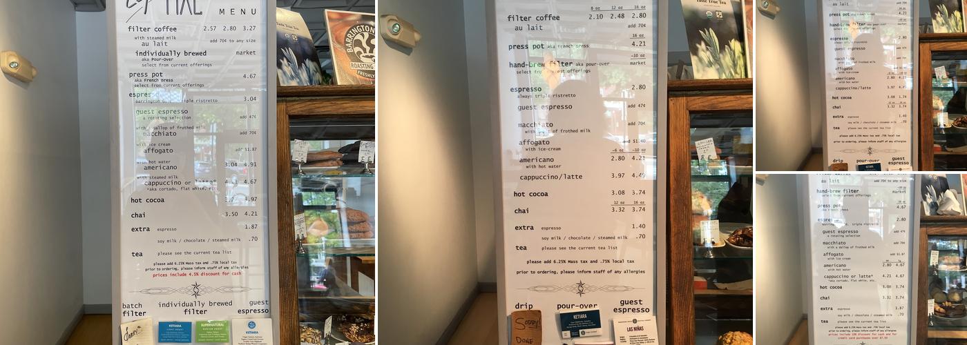 Cafe Fixe Menu