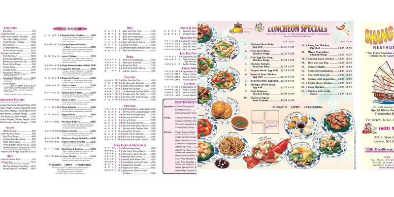 Shang Hai Restaurant Menu