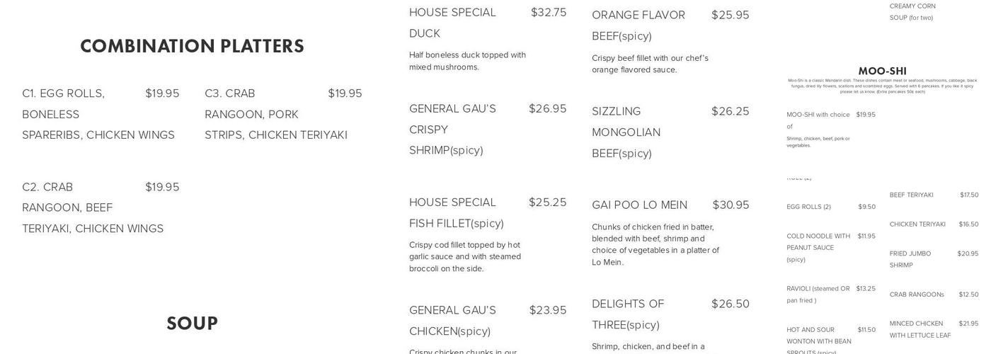 Rice Valley Menu