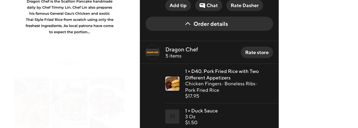 Dragon Chef Menu