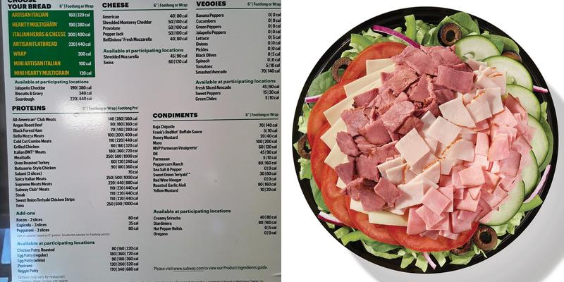 Subway Menu