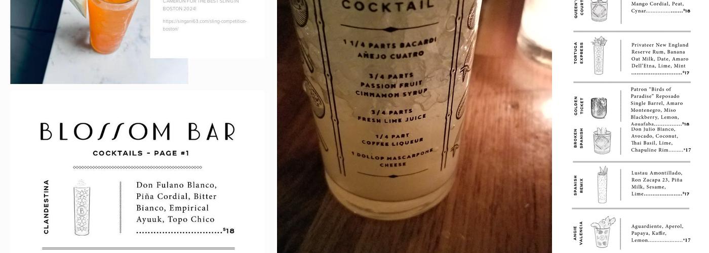 Blossom Bar at Sichuan Garden Menu