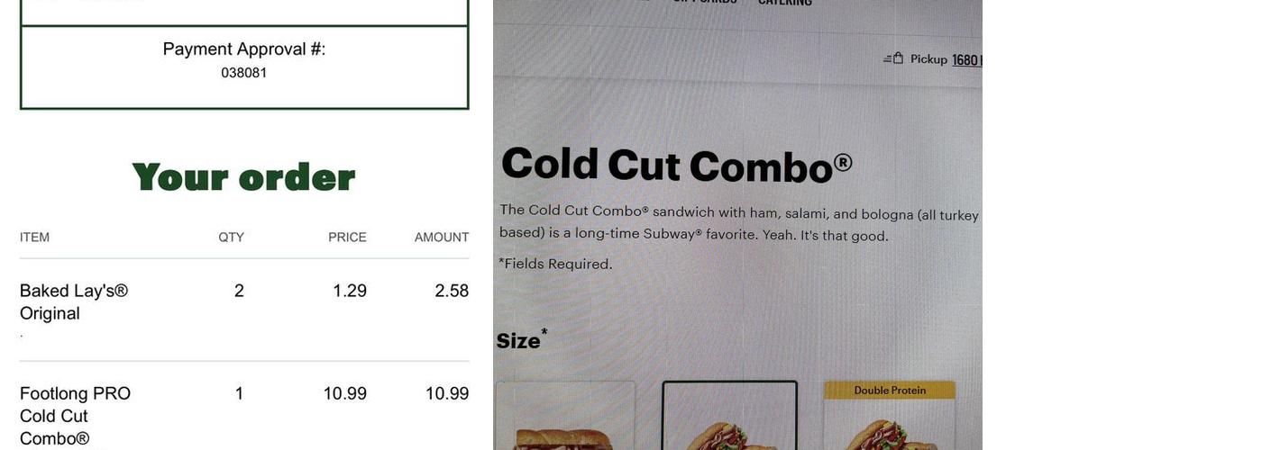 Subway Menu