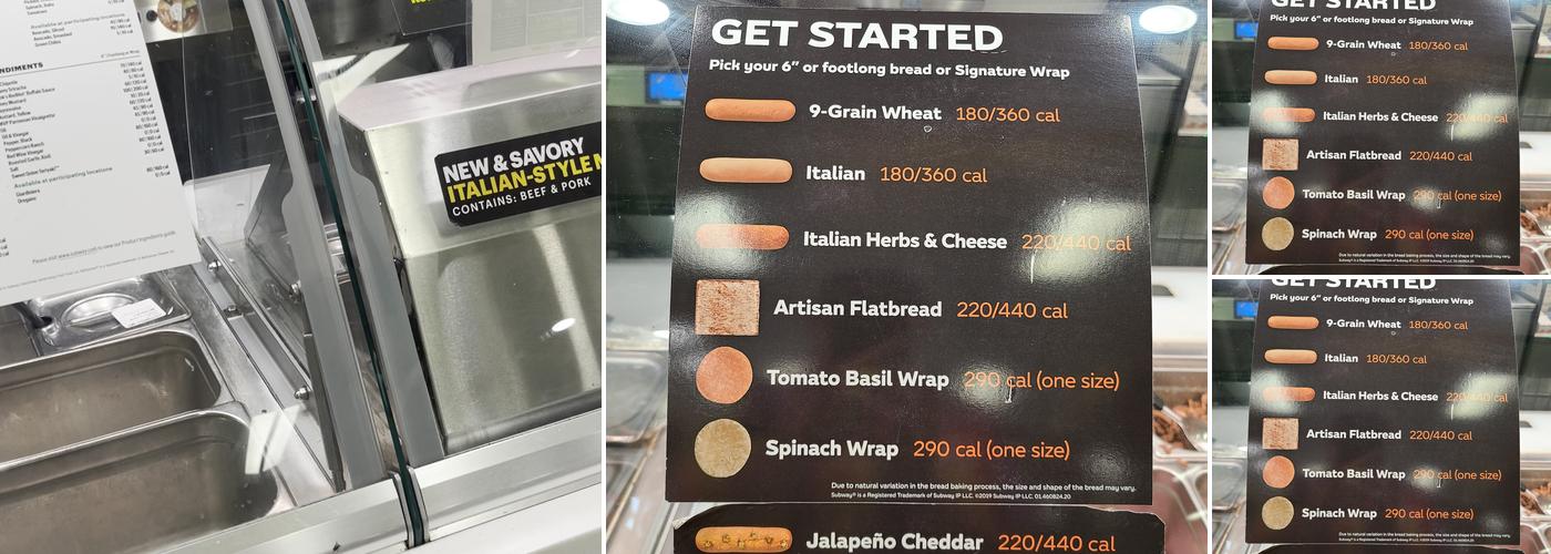 Subway Menu