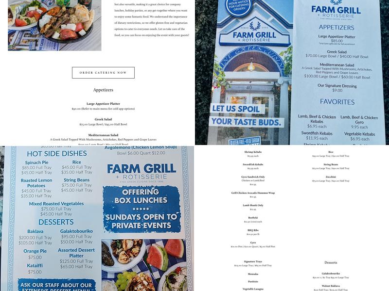 Farm Grill and Rotisserie Menu