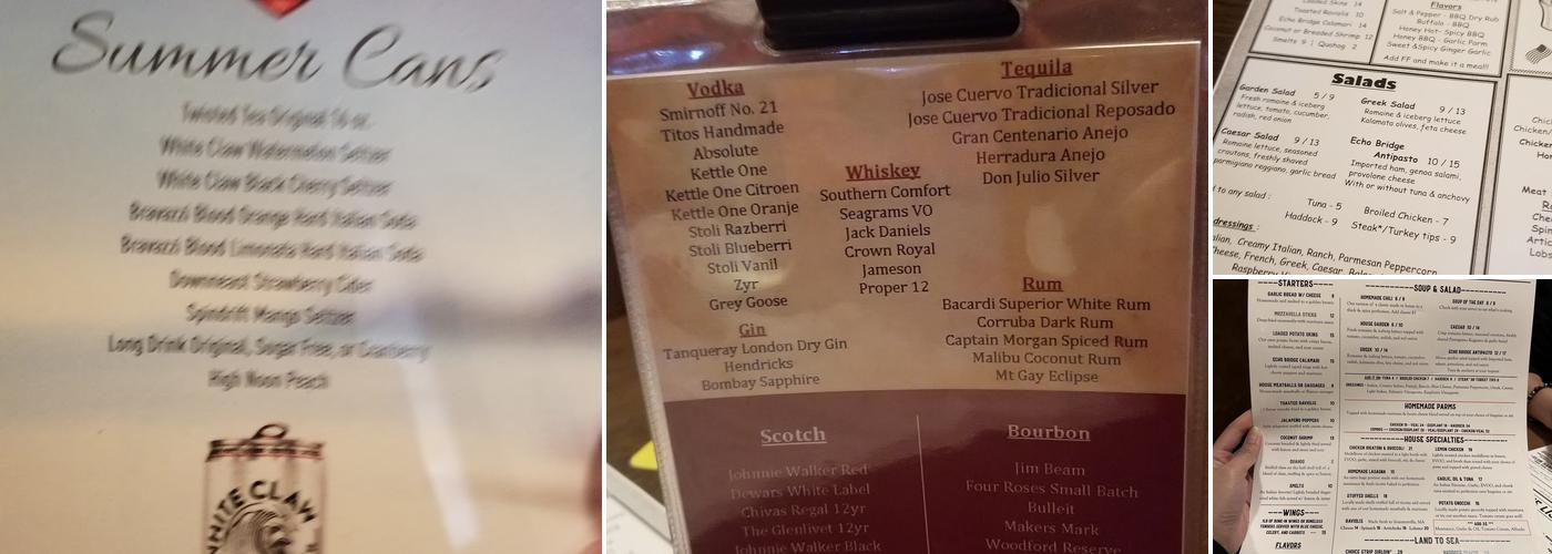 Echo Bridge Restaurant & Cafe Menu