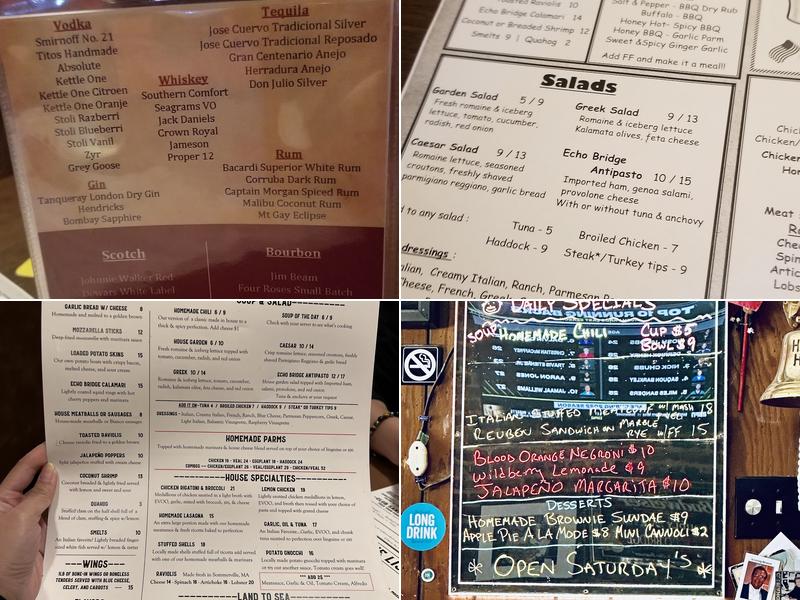 Echo Bridge Restaurant & Cafe Menu