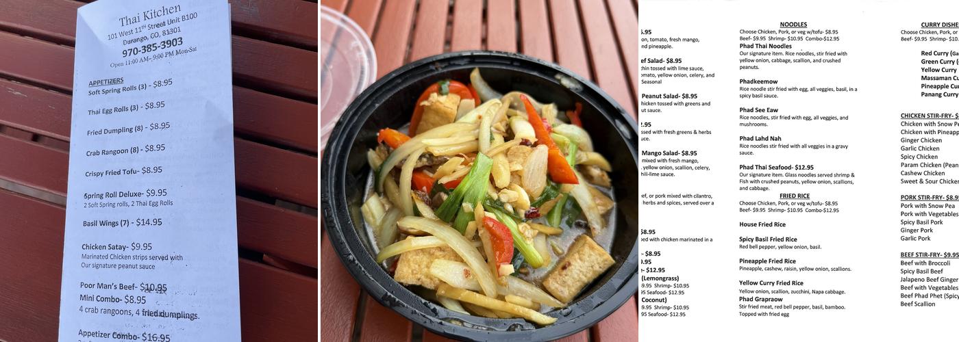 Thai Kitchen Menu