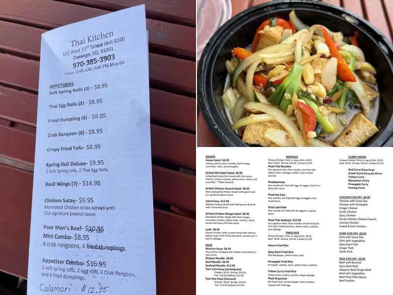 Thai Kitchen Menu