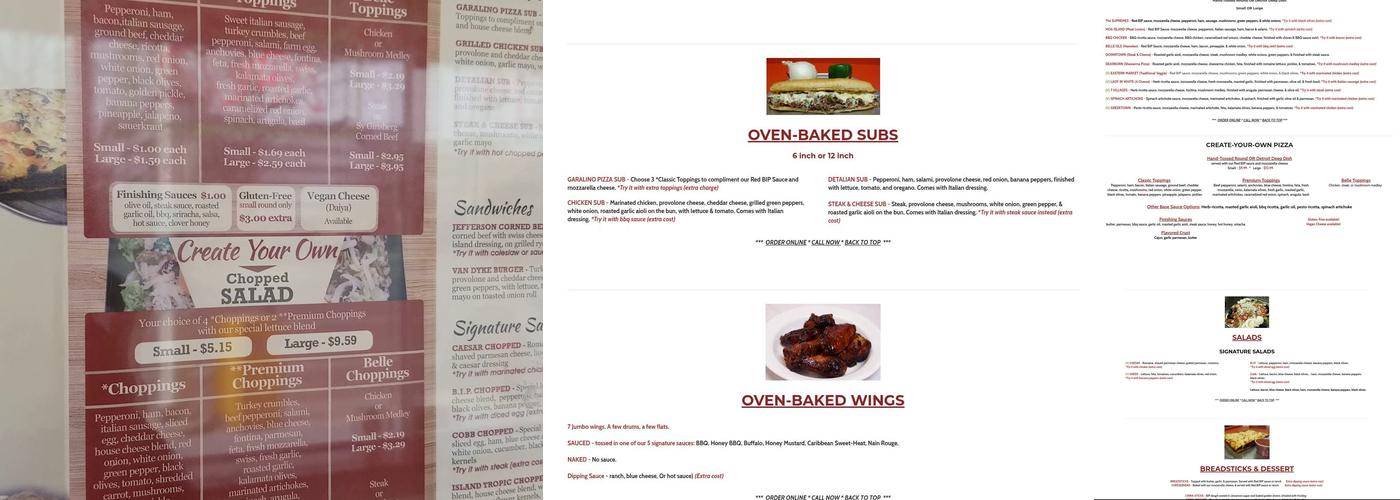 Belle Isle Pizza Menu