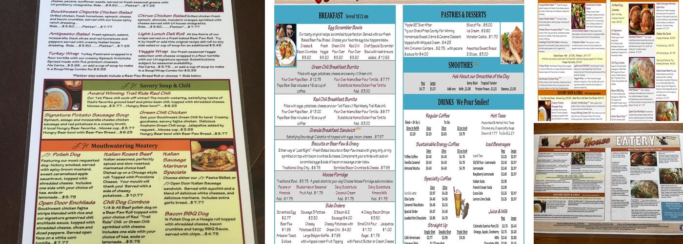 Light House Eatery Menu