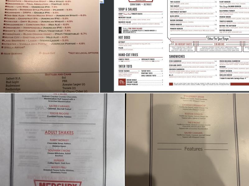 Mercury Burger & Bar Menu