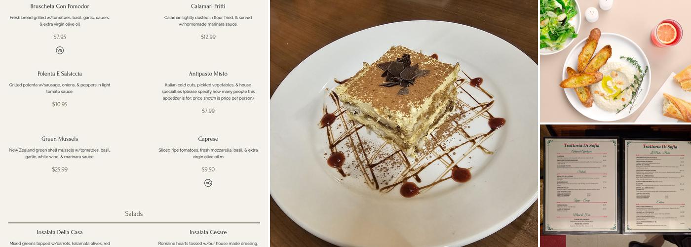Trattoria Di Sofia Menu