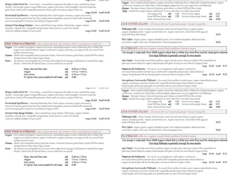 American Flatbread Menu