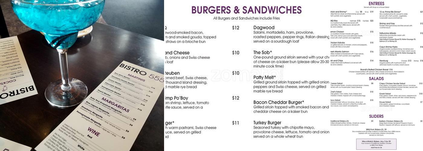 Bistro 555 Menu