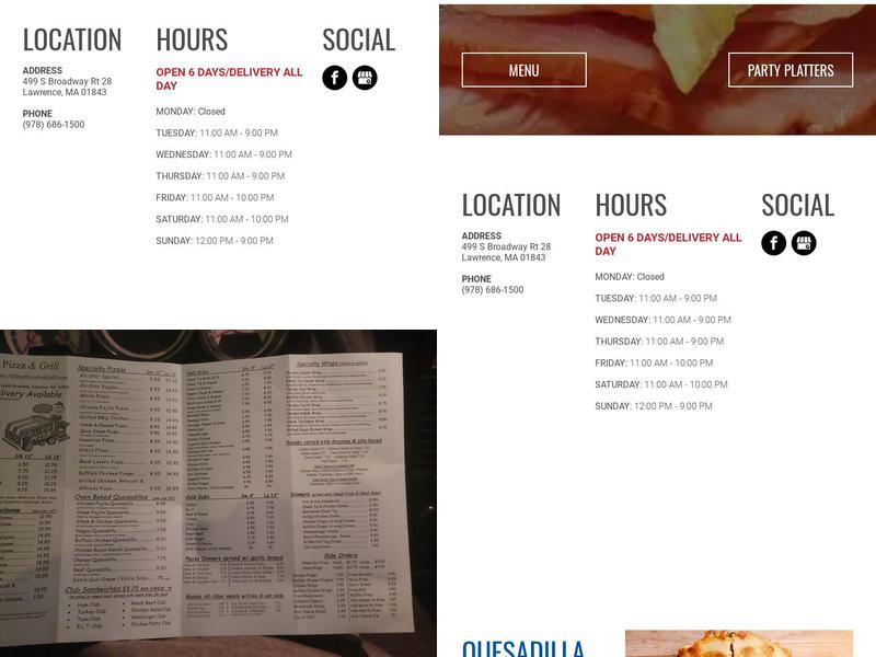 All-Star Pizza & Grill Menu