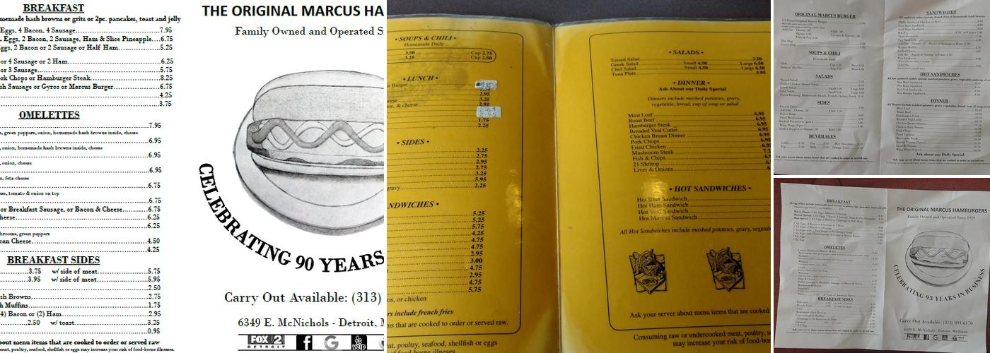 Original Marcus Hamburgers Menu