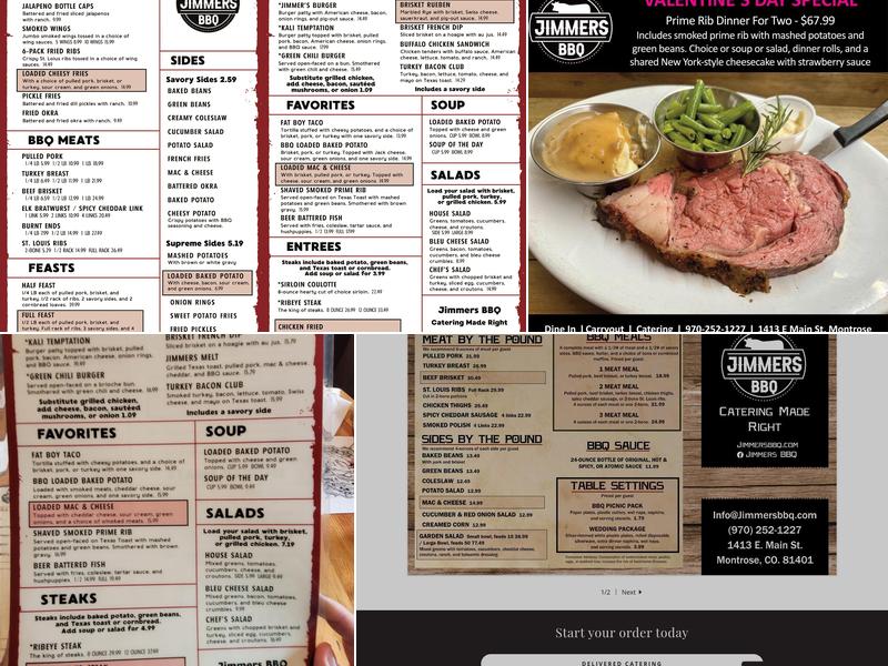 Jimmers BBQ, Burgers, & Beers Menu