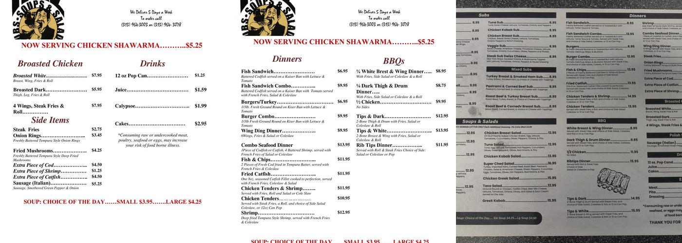 Haz Subs Salads and More Menu