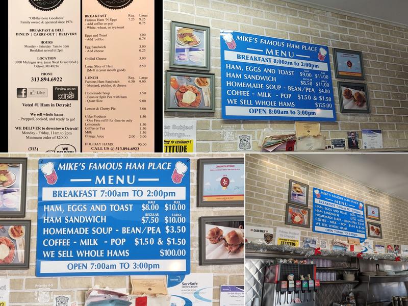 Mike's Famous Ham Place Menu