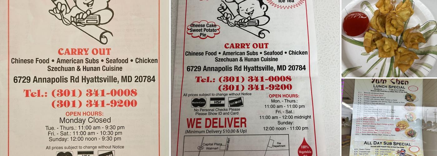 Yum Chen Menu