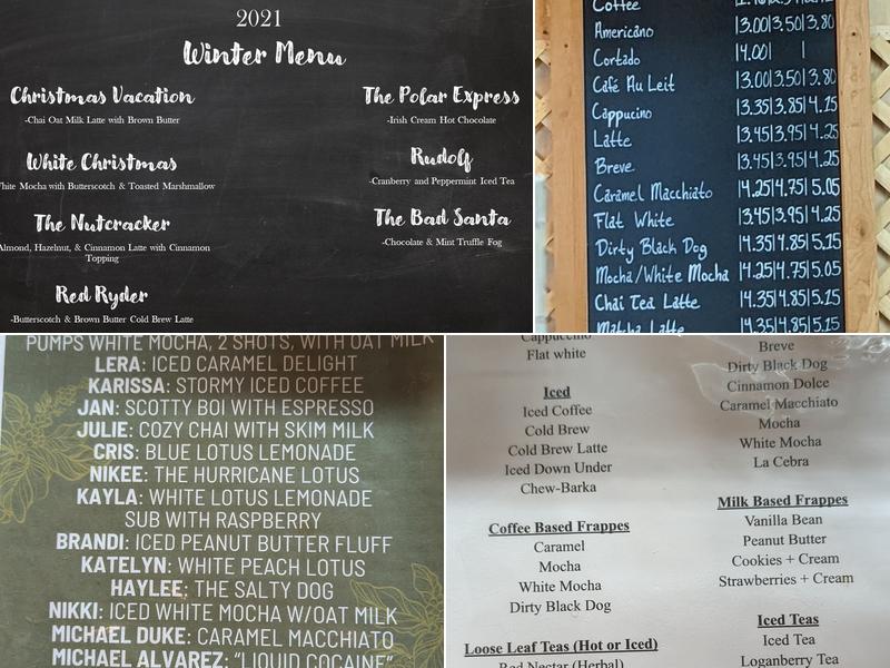 Black Dog Coffee Menu