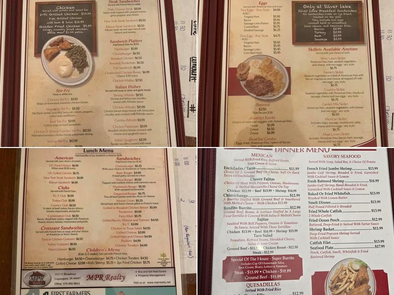 Silver Lake Menu
