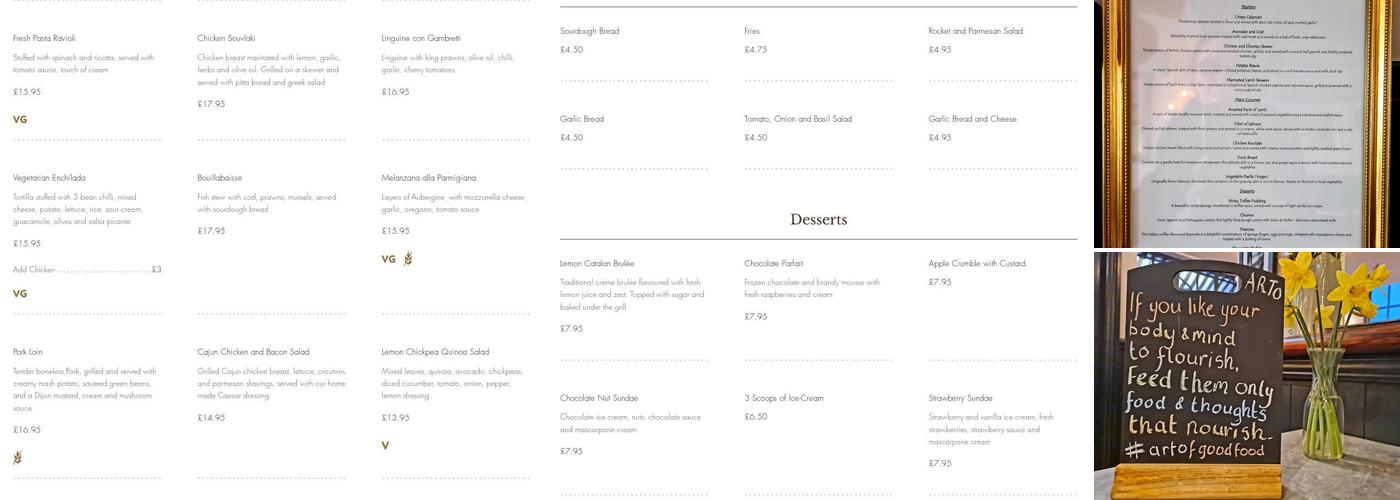 Arto Restaurant Menu