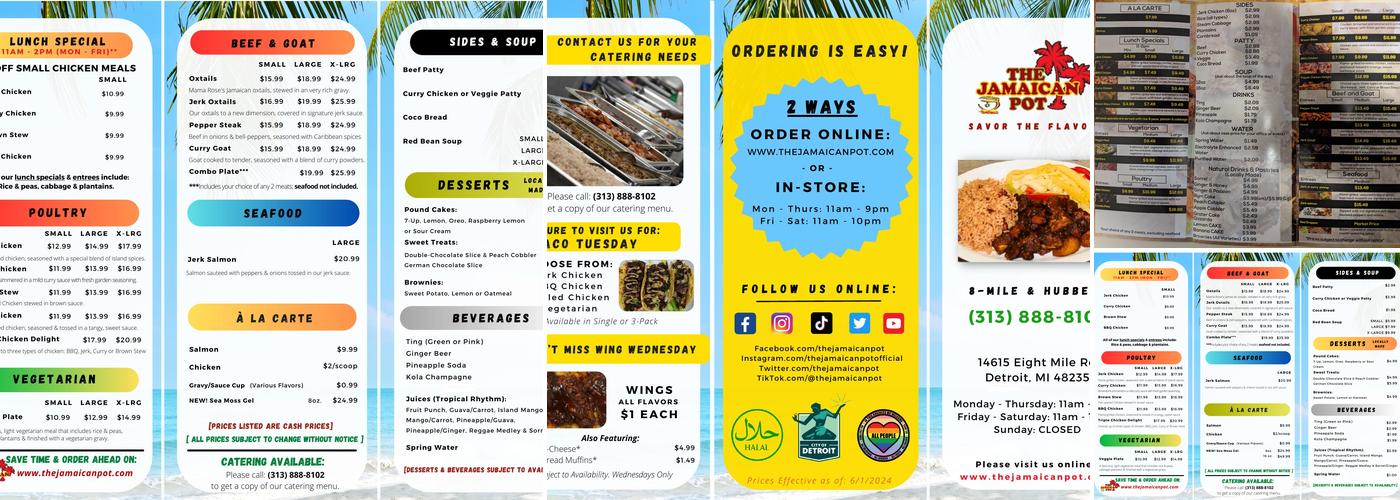 The Jamaican Pot Menu