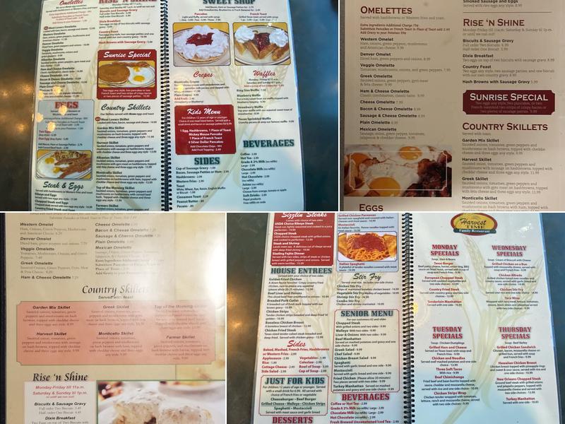 Harvest Time Family Restaurant Menu