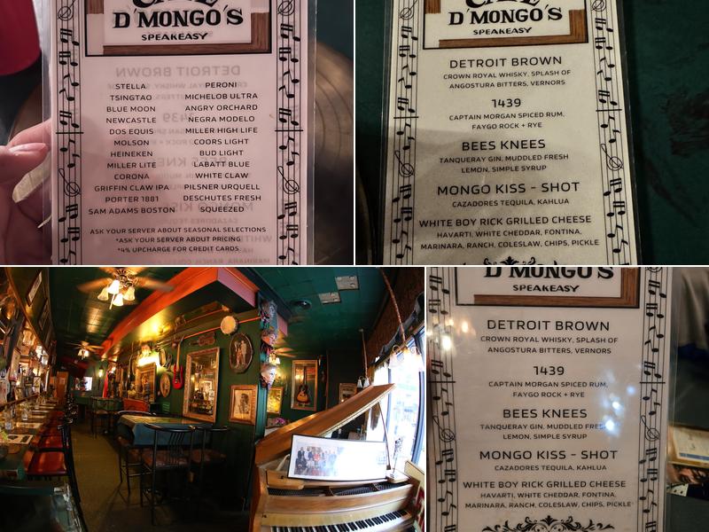 Cafe D'Mongos Speakeasy Menu