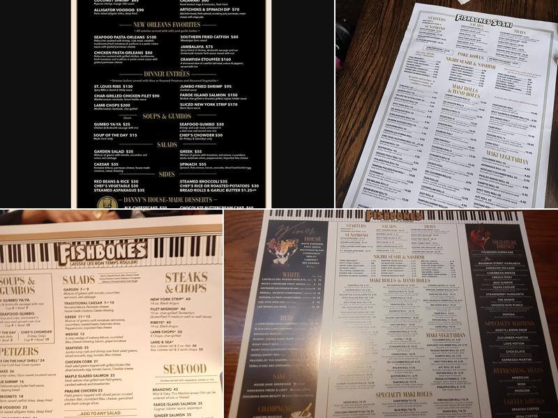 Fishbone's Menu