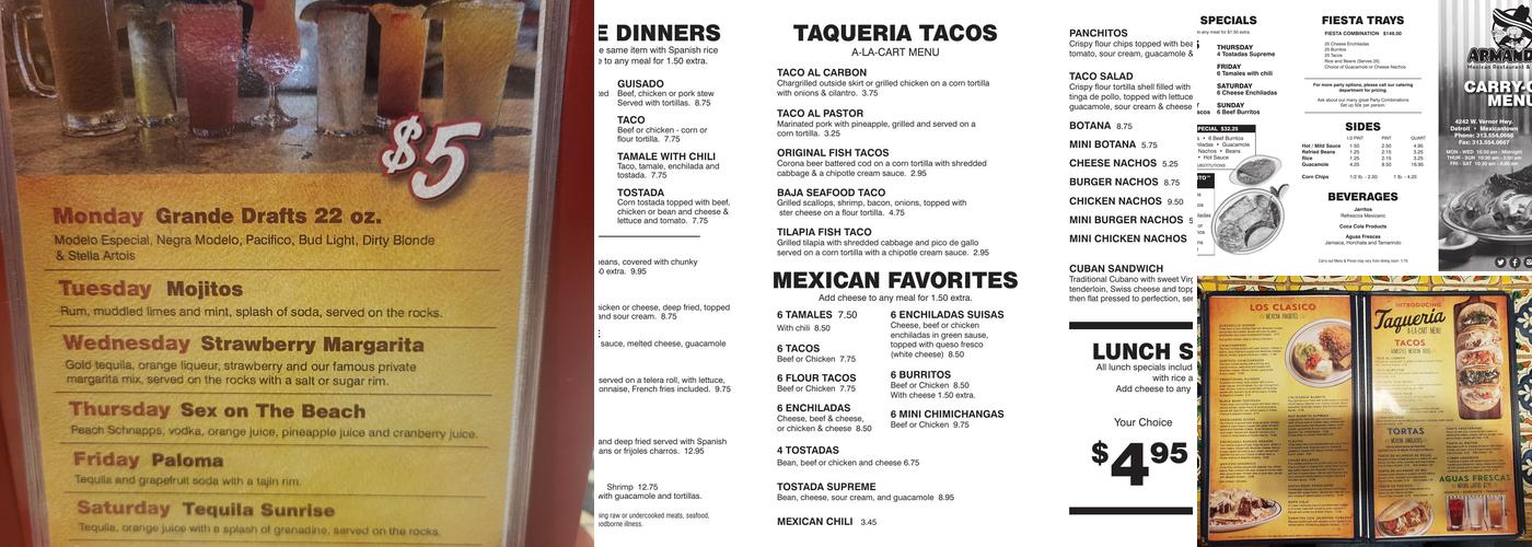Armando's Menu