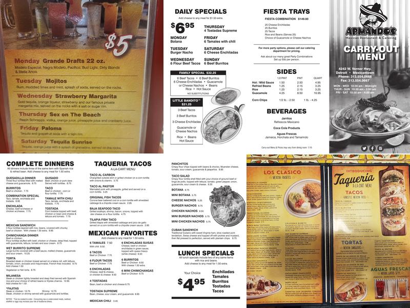 Armando's Menu