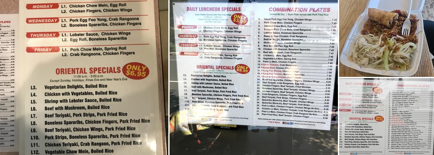 Oriental Menu