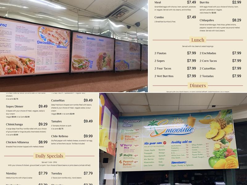 Las Cazuelas Detroit Location Menu