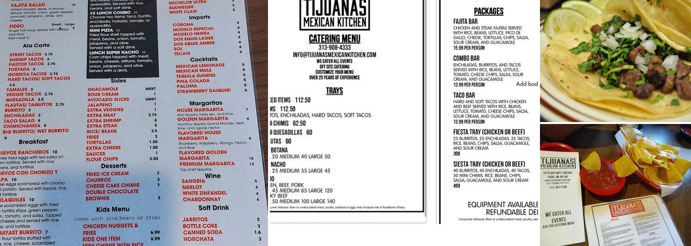 Tijuana's Menu