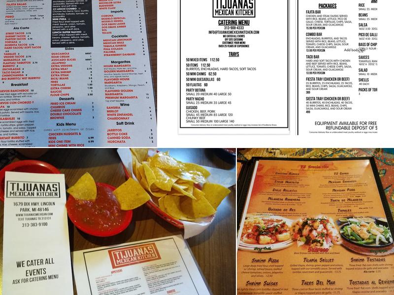 Tijuana's Menu