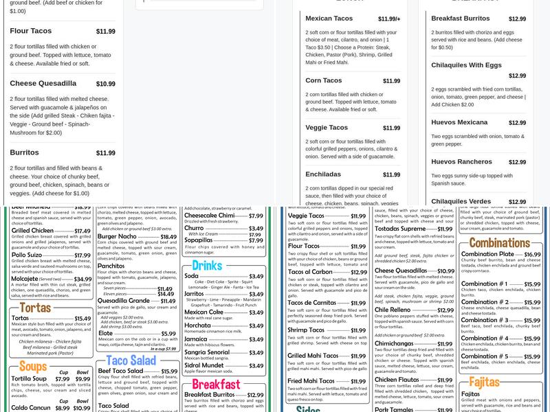 Don Taco Bar and Grill Menu