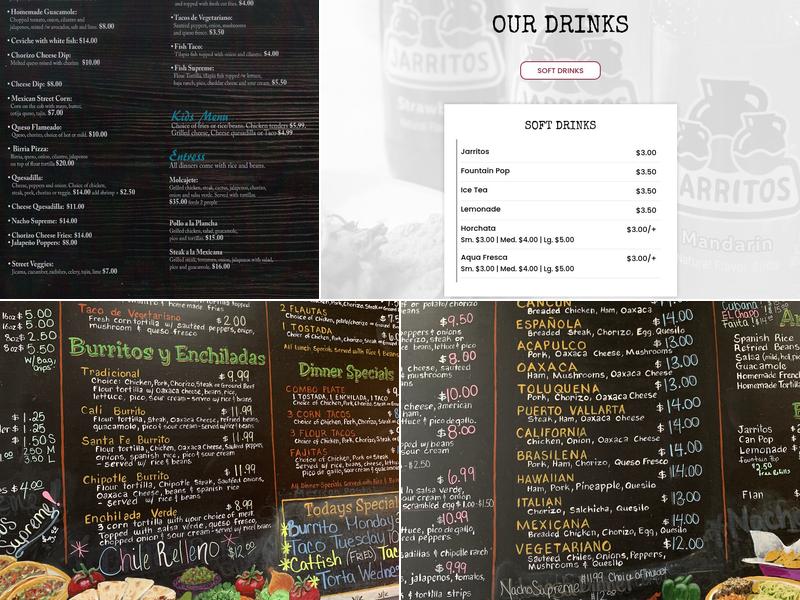 Galindo's A Taste of Mexico Menu