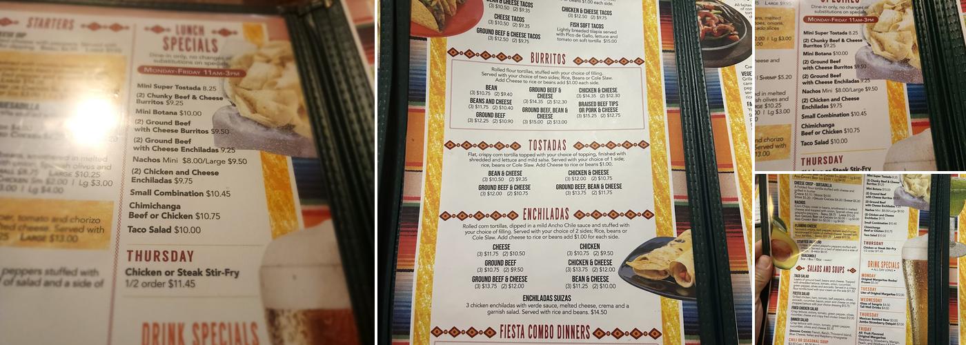 Mexican Fiesta - Dearborn Hgts. Menu