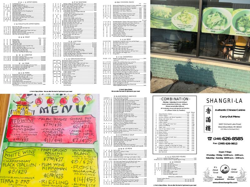 Midtown Shangri-La Menu