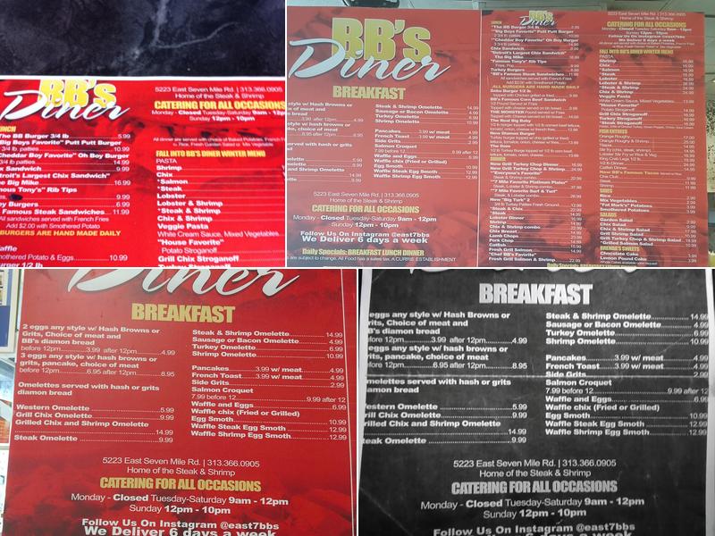 BB's Diner Menu