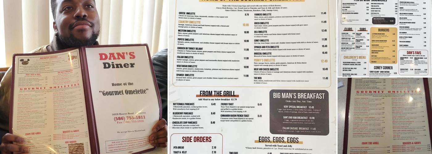 Dan's Diner Menu