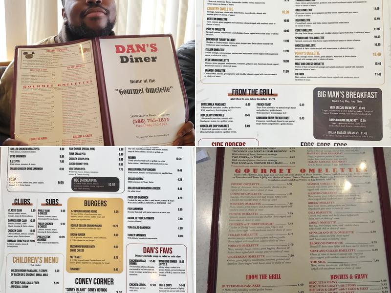 Dan's Diner Menu