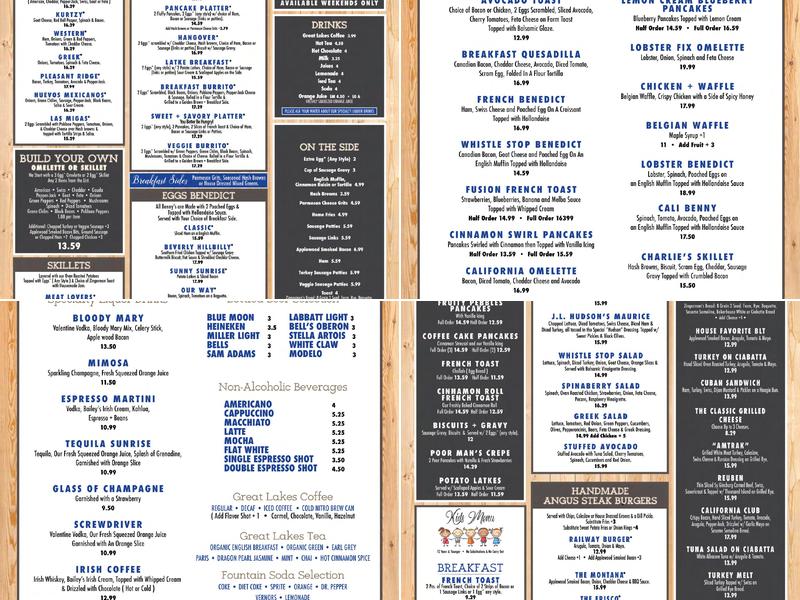 Whistle Stop - Pleasant Ridge Menu