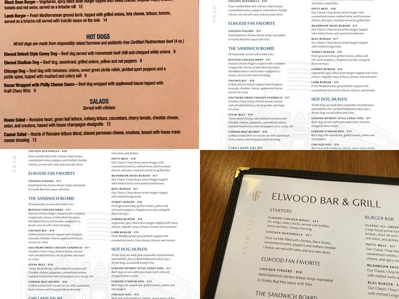 Elwood Bar & Grill Menu