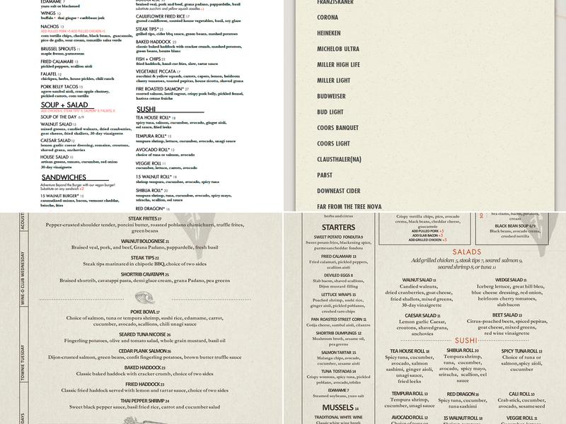 15 Walnut Tavern Menu
